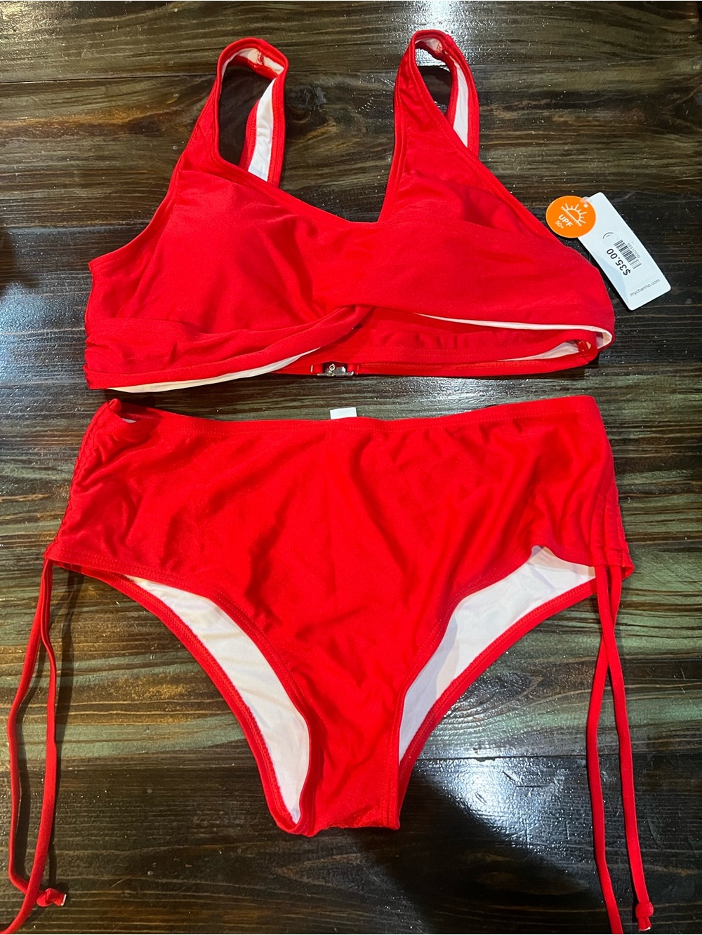 Red High-Waist Bikini Set - Sporty Two-Piece Swim